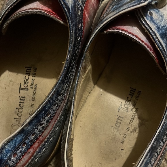 Maledetti Toscani Italian handmade brogue shoes Italy 42 patriotic colors - Picture 3 of 7